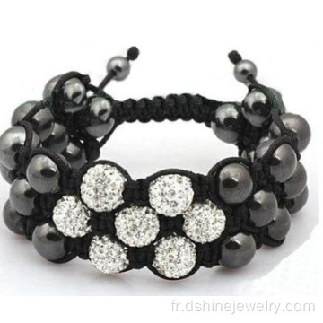 Multi couches Triple Shamballa Bracelet fleur forme Design